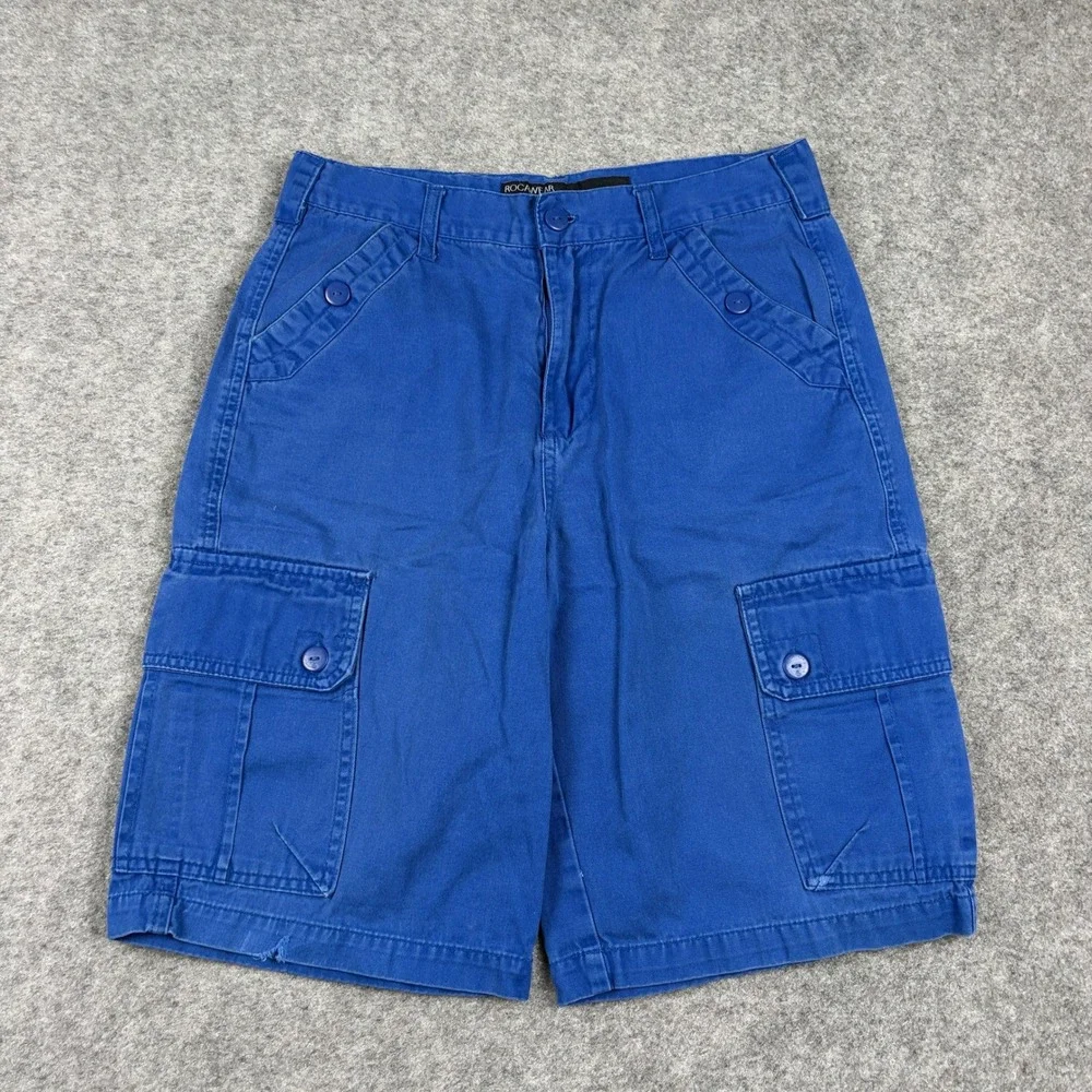 Rocawear Cargo Shorts Mens 31 Blue Original Fit Y2K Streetwear Utility Baggy 00s